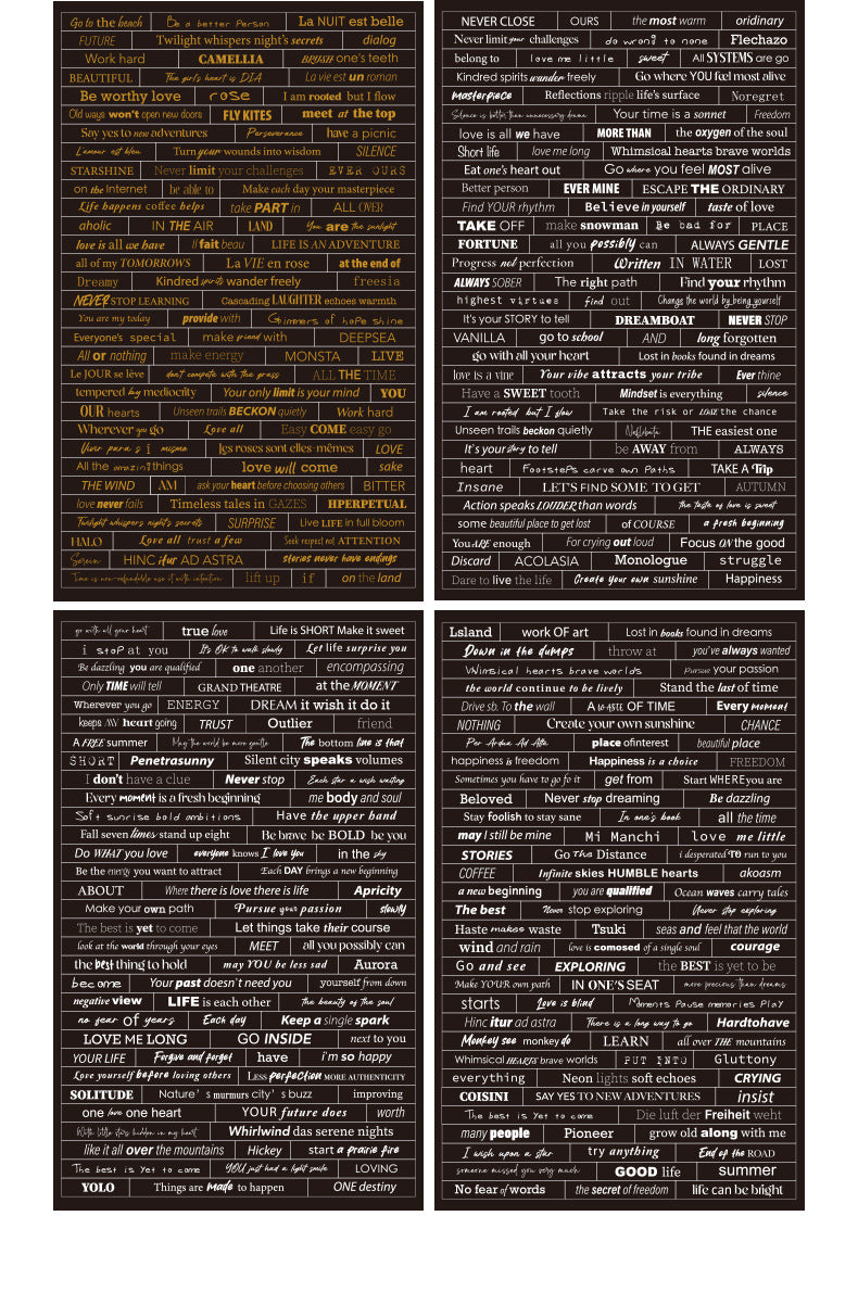 Retro English Text Stickers