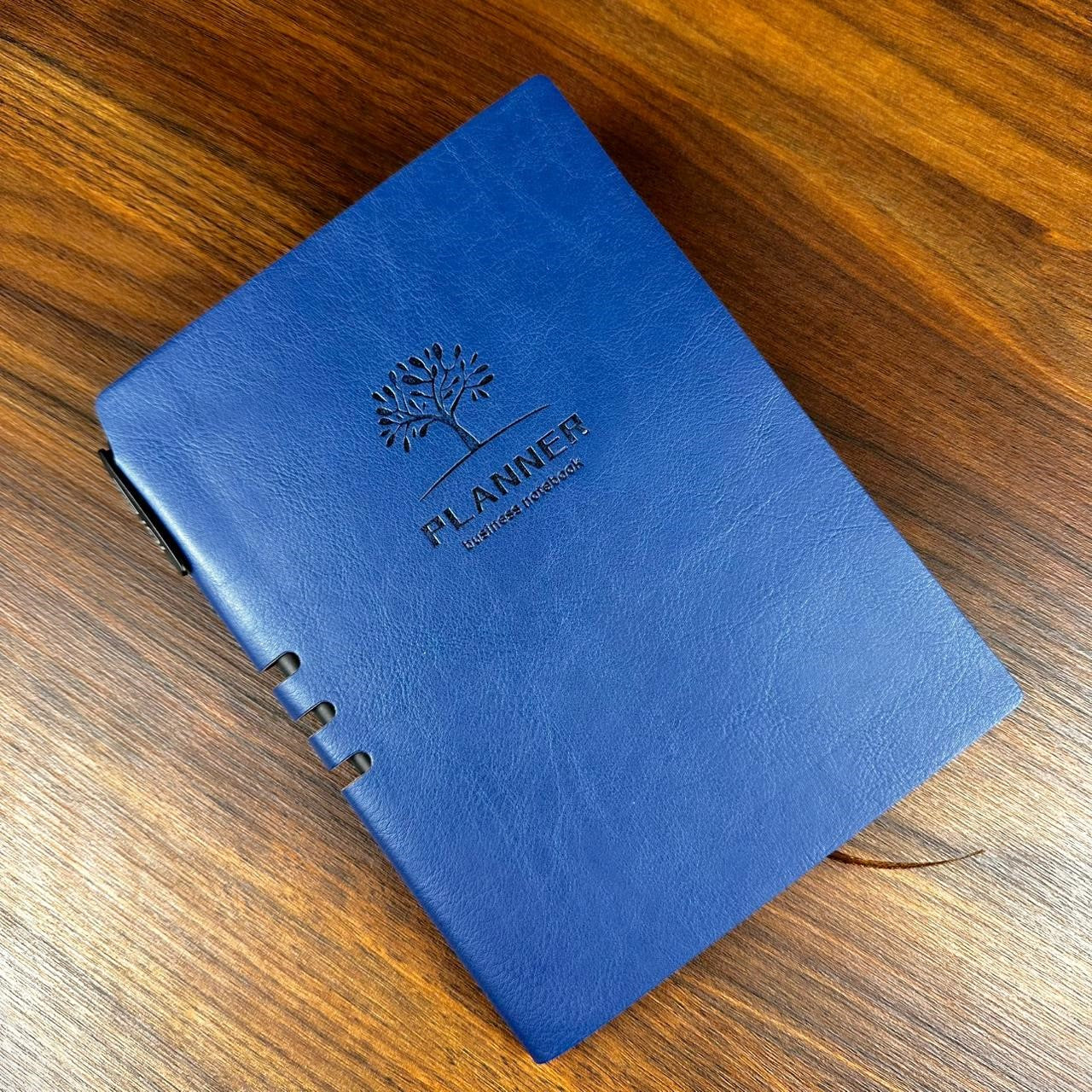 Leather Cover Planner Embossed Diary with Gel Pen