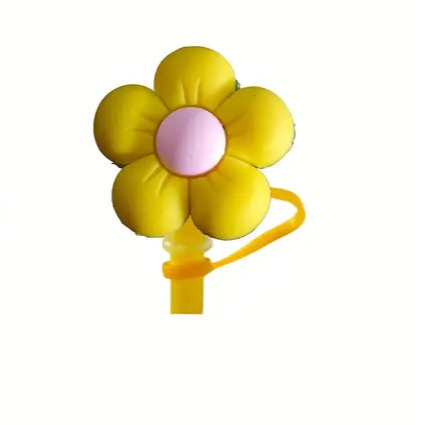 Sunflower Shapes Silicon Straw Dust Cover