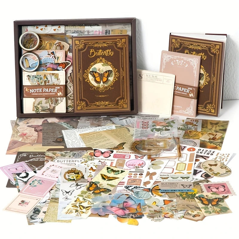 Retro Butterfly Journaling Kit Set