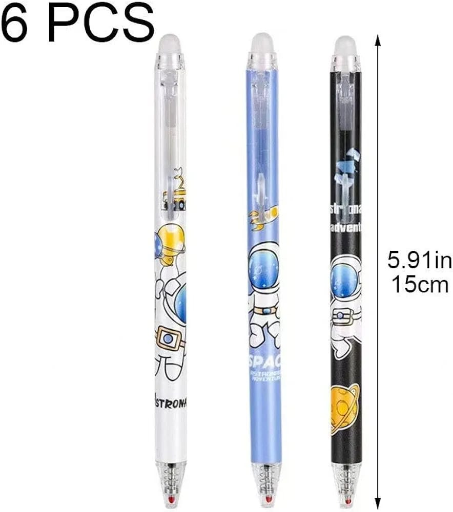 Cute Astronaut Erasable Gel Pen Set of 6