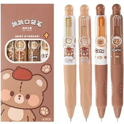 Coffee Bear Retractable Gel Pen set