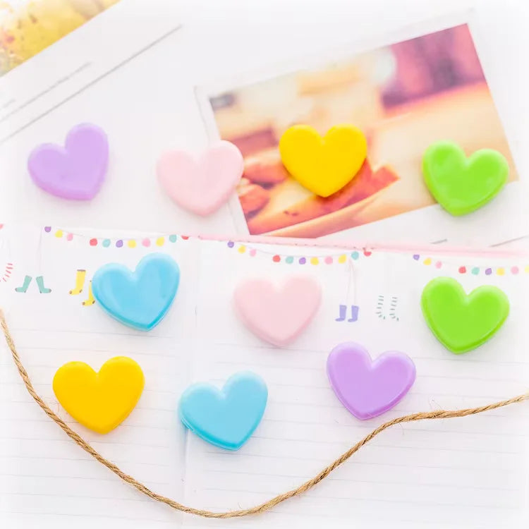 4 Pcs Colorful Heart Shape Paper Clips