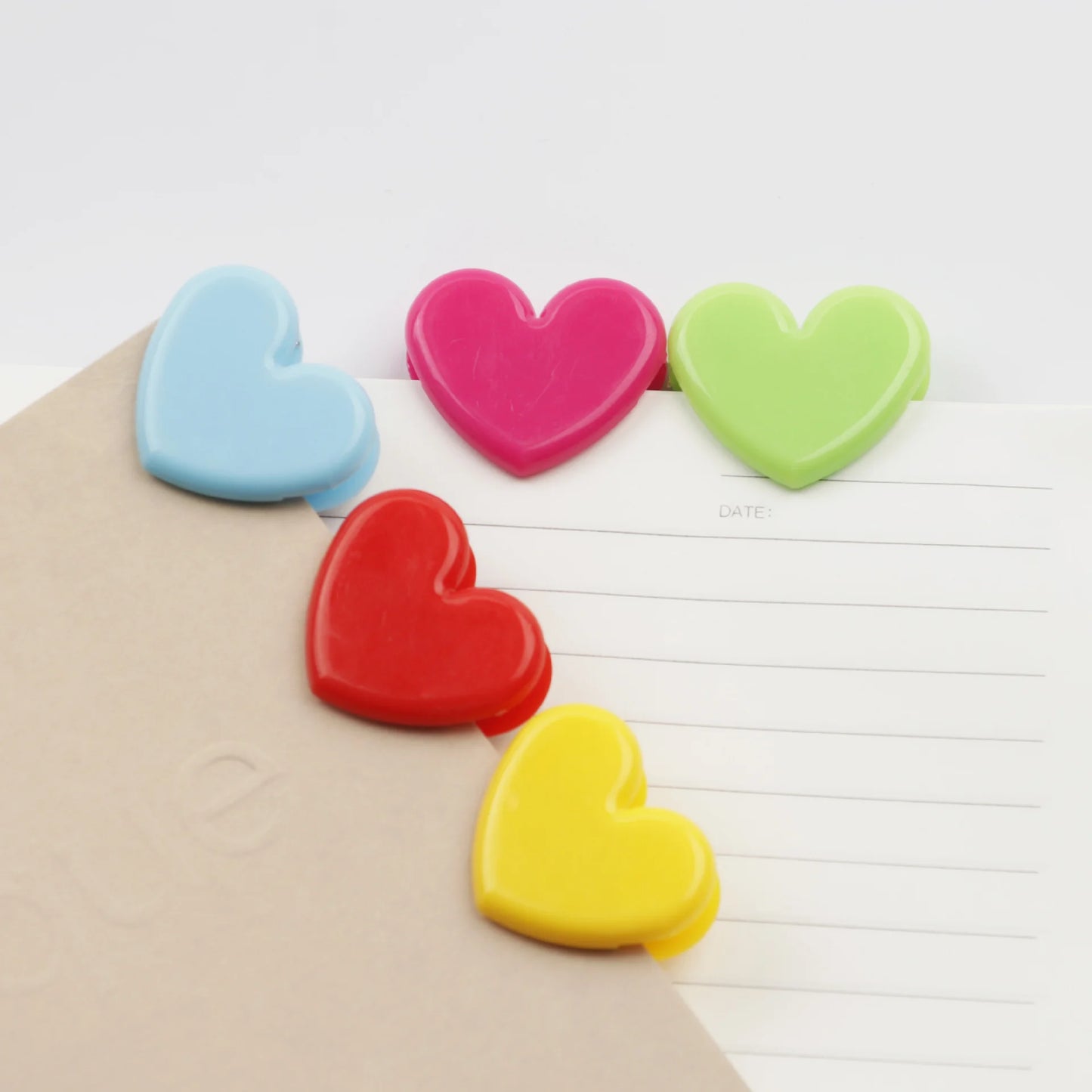 4 Pcs Colorful Heart Shape Paper Clips