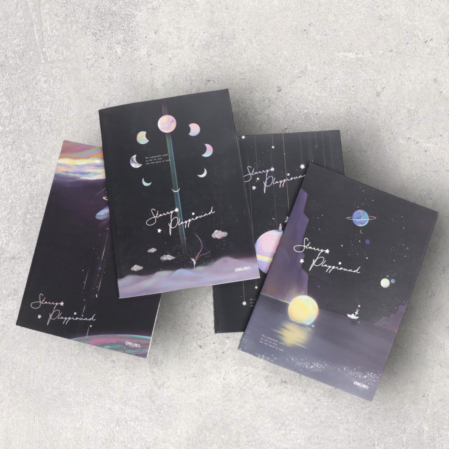 Deli Planet Painting A5 Lined Notebook - Set of 4