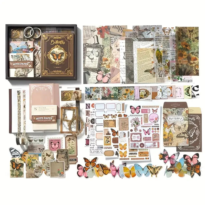 Retro Butterfly Journaling Kit Set