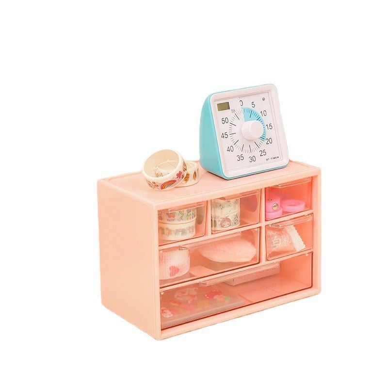 6-grid Mini Desktop Drawer Storage Box