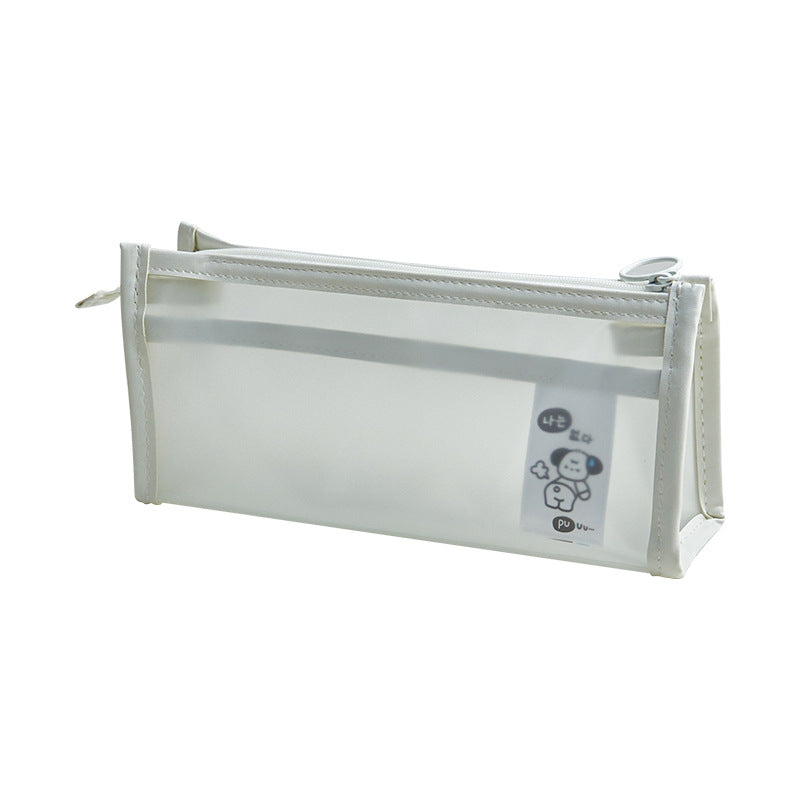 Triangular Frosted PVC Pencil Case