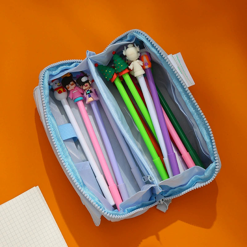Large Capacity Multiple Compartments Pencil Pouch