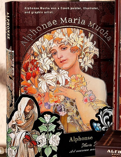 Alphonse Mucha Art Cover & Love Poems Theme Notebook Journal