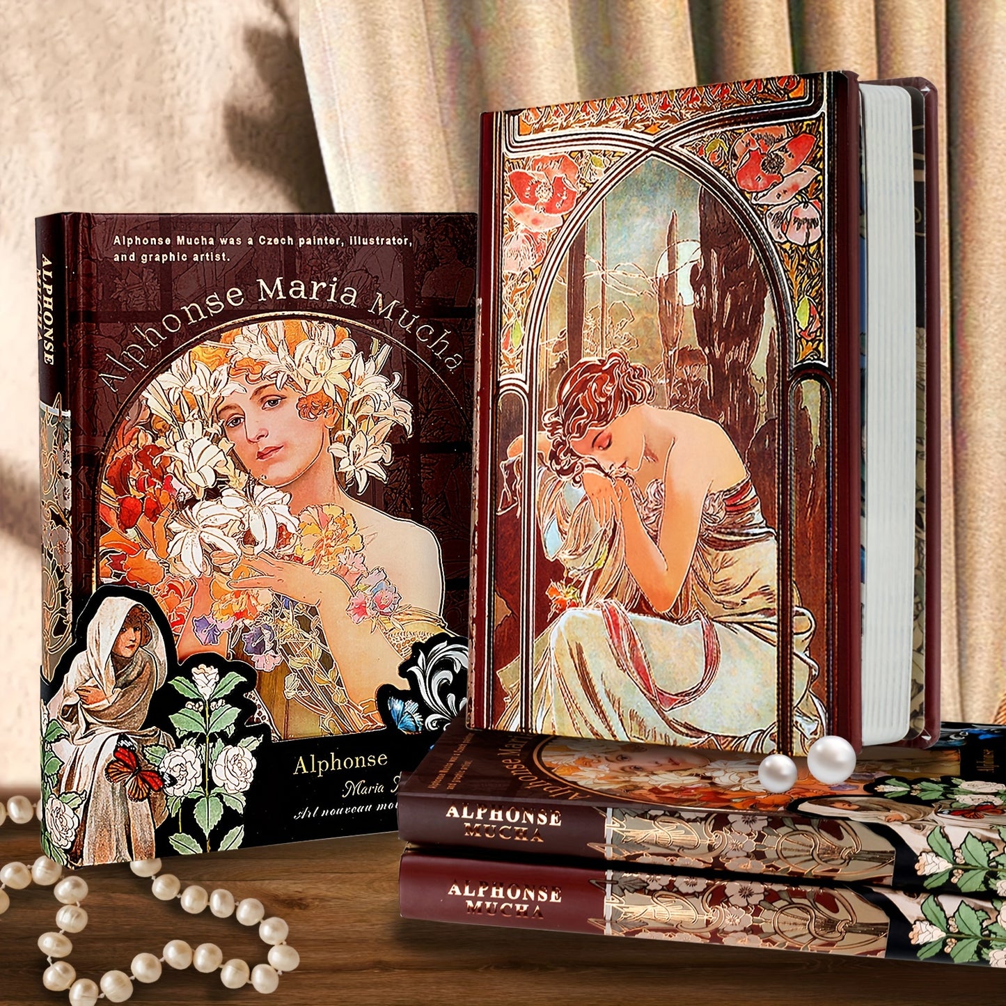 Alphonse Mucha Art Cover & Love Poems Theme Notebook Journal