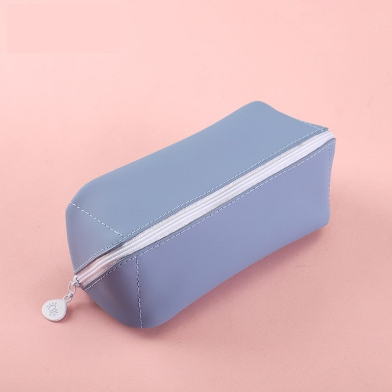 Large Capacity PU Leather Pencil Case