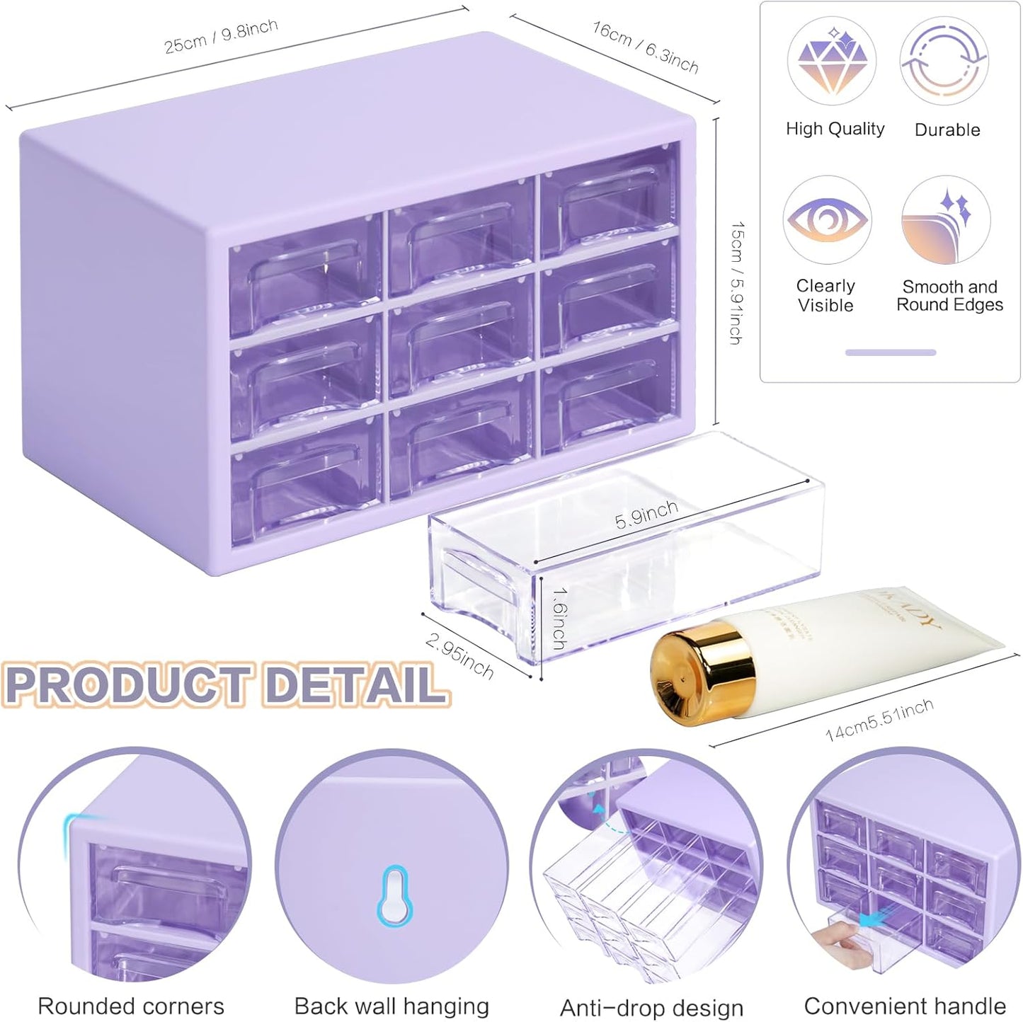 Transparent Storage Box Rack Drawer Set
