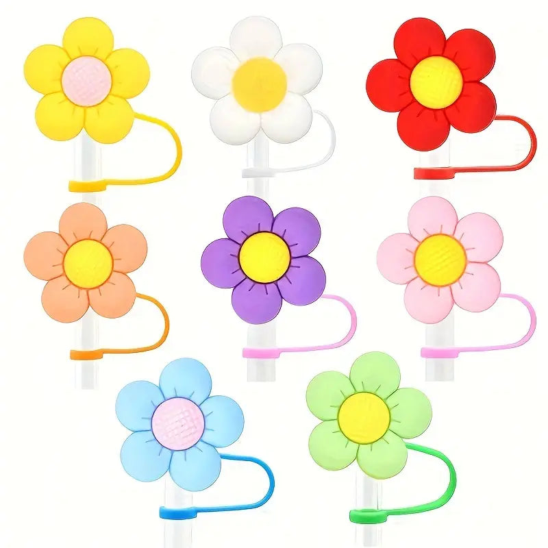 Sunflower Shapes Silicon Straw Dust Cover
