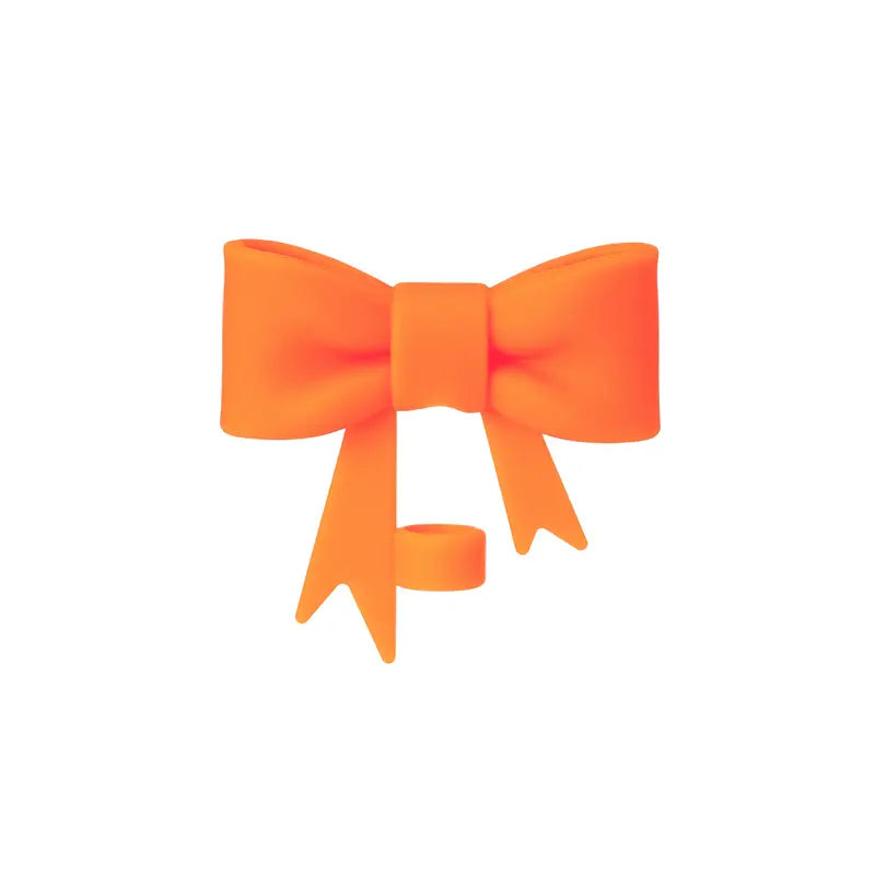 Orange bow on a white background