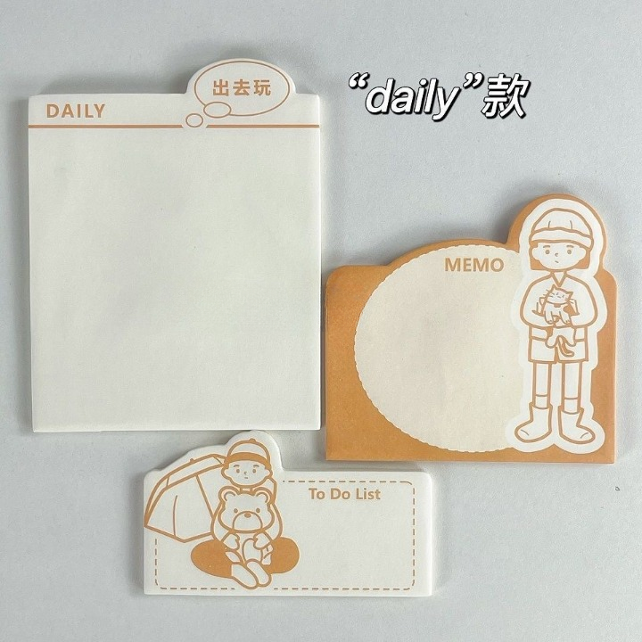 Creative Girly Inspired 3 in 1 Sticky Notes - Set of 4