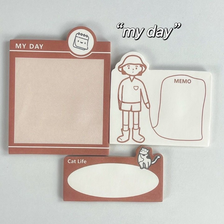 Creative Girly Inspired 3 in 1 Sticky Notes - Set of 4