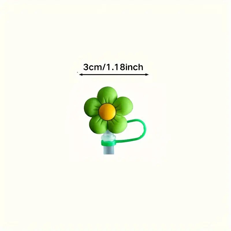 Sunflower Shapes Silicon Straw Dust Cover