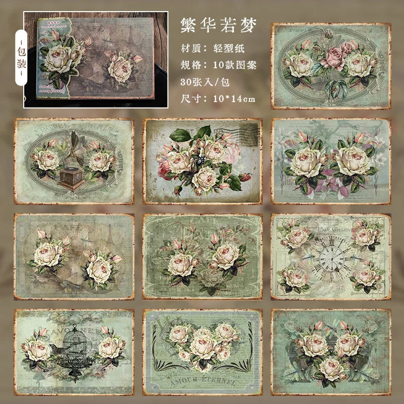 Vintage Floral Scrapbook Paper