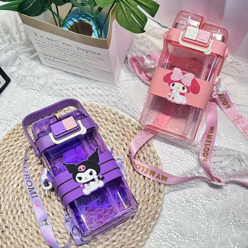 Sanrio Plastic Water Bottle with Dual Dirnking Mode