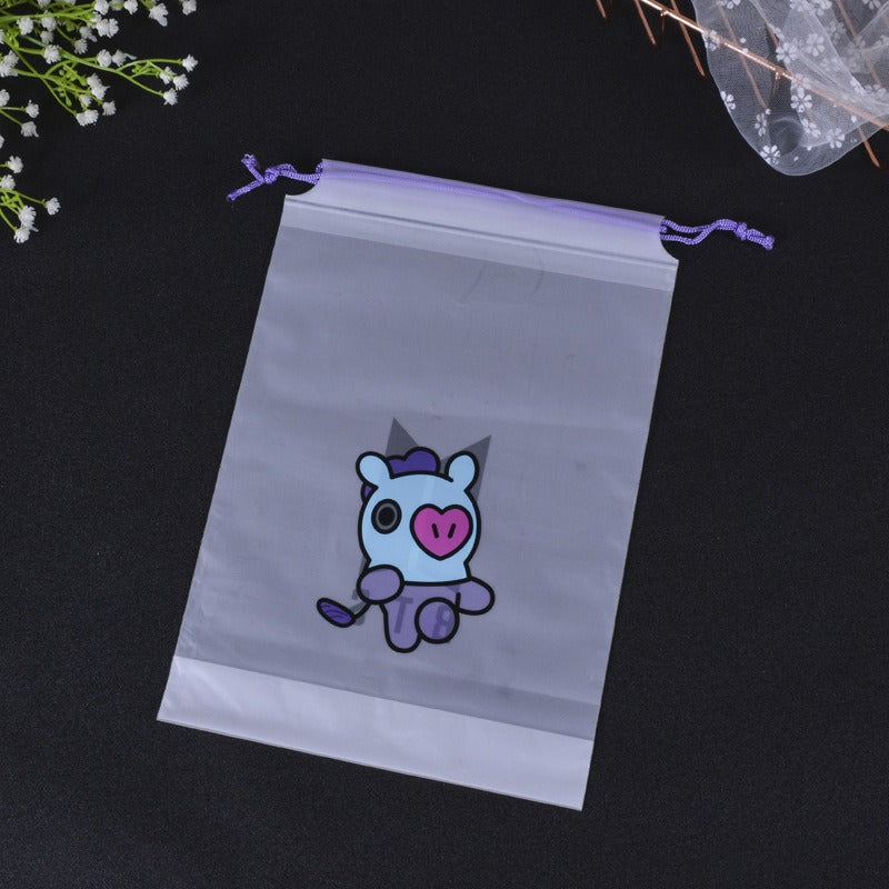 BTS BT21 Cartoon Drawstring Travel Bag