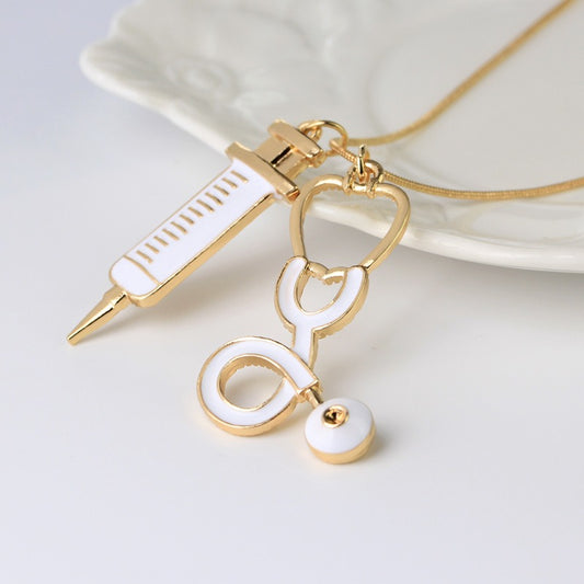 Doctor Syringe Stethoscope And Necklace