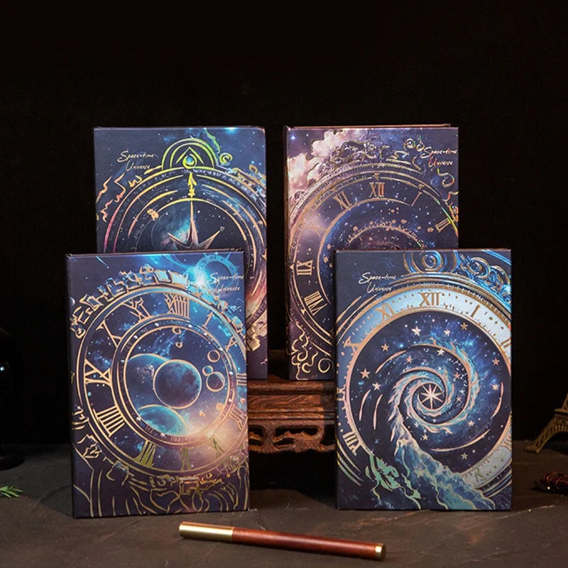 Cosmic Clock Retro Hardcover Journal With Cover