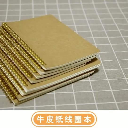 Kraft Cover Grid/Dotted/Lined/Blank  Spiral Notebook