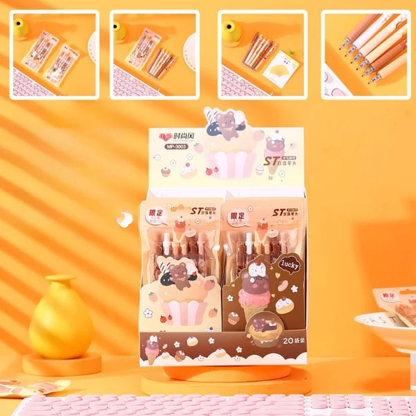 Cute Brown Teddy Press Gel Pen