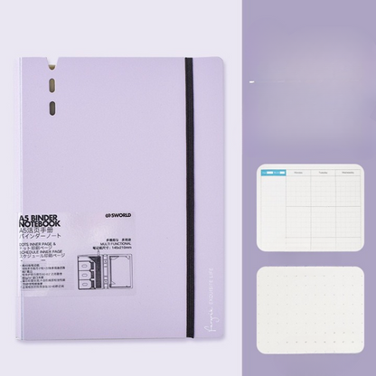 Elastic Closure Hard Cover A5 Binder And Notebook