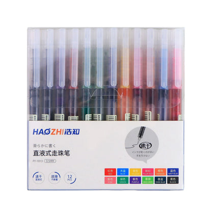 12-Color Fine Tip Liquid Ink Gel Pen Set