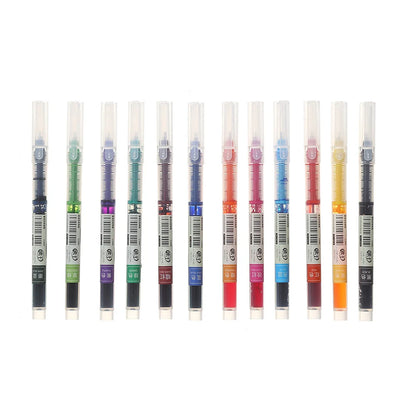 12-Color Fine Tip Liquid Ink Gel Pen Set