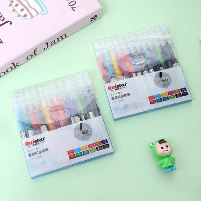 12-Color Fine Tip Liquid Ink Gel Pen Set