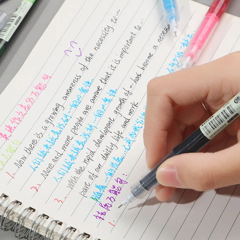12-Color Fine Tip Liquid Ink Gel Pen Set