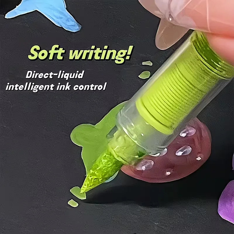 12-Color Liquid Acrylic Brush Marker Set