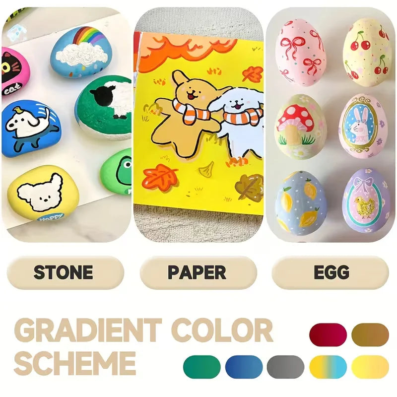 12-Color Liquid Acrylic Brush Marker Set