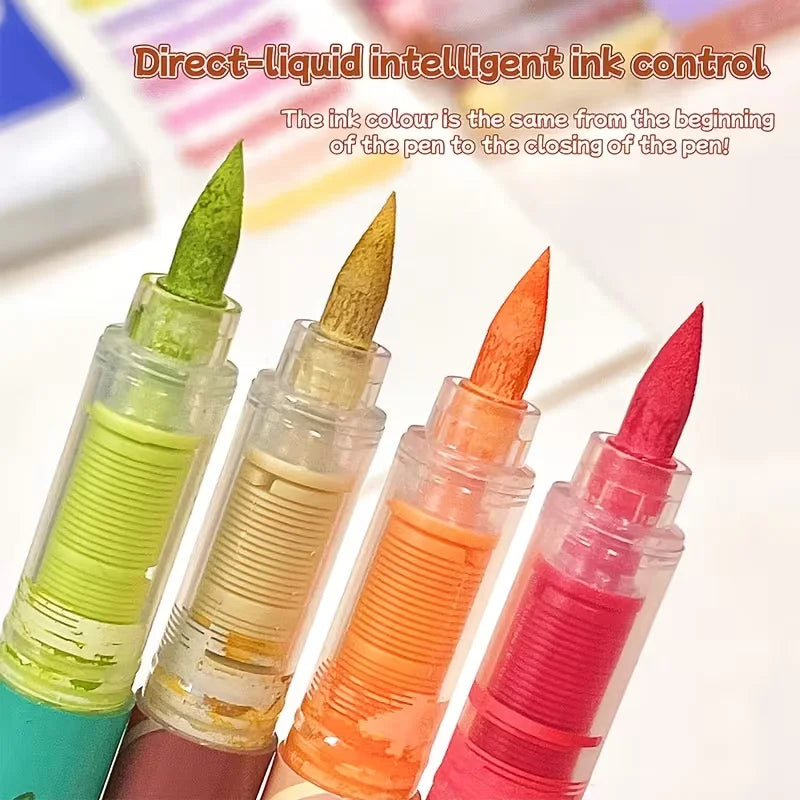 12-Color Liquid Acrylic Brush Marker Set