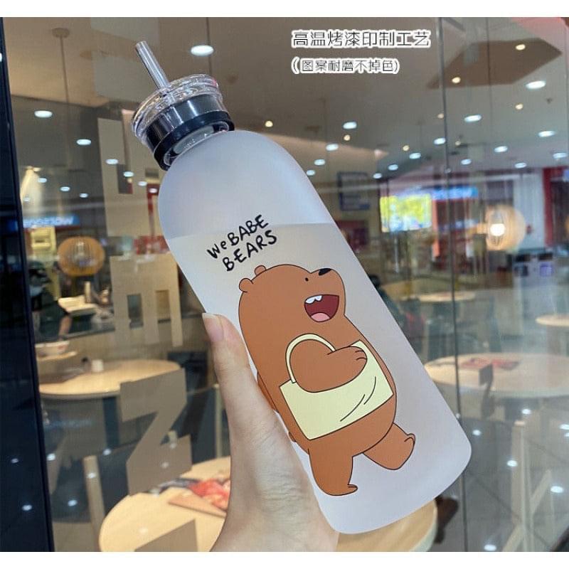 Bear Water Bottle with Straw