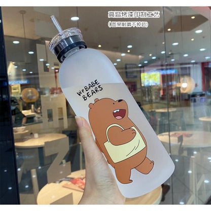 Bear Water Bottle with Straw