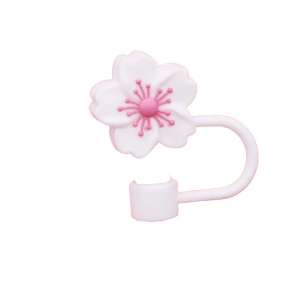 Sakura Flower Shaped Straw Tip Covers For Tumbler
