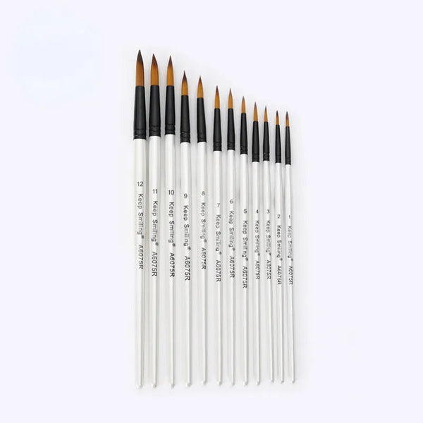 Paint Brushes - Set of 12 White Body