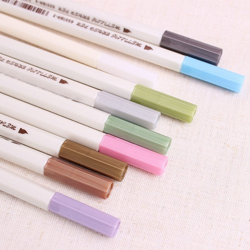Metallic Brush Marker Color Pen Set of 12