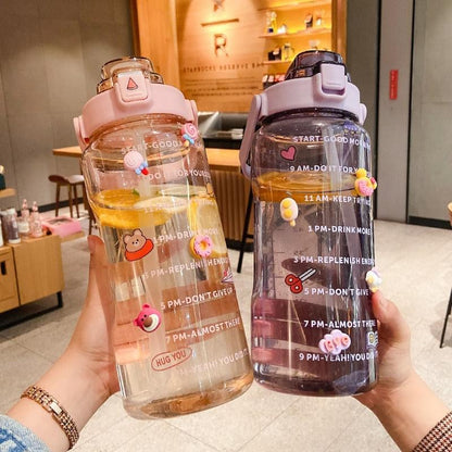 2L Large Plastic Bottle with Motivational Quotes