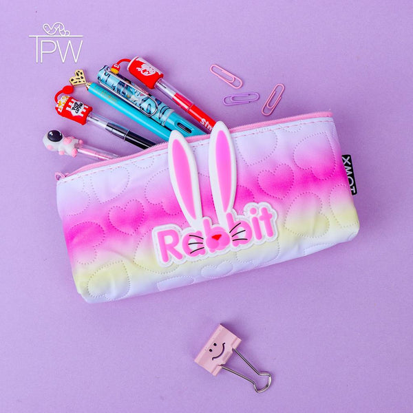 Cute Rabbit Canvas Pencil Case And Pouch
