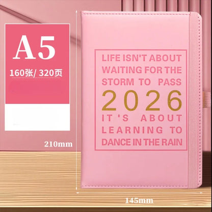 2026 Premium Schedule Leather Cover Planner With Pen