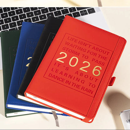 2026 Premium Schedule Leather Cover Planner With Pen