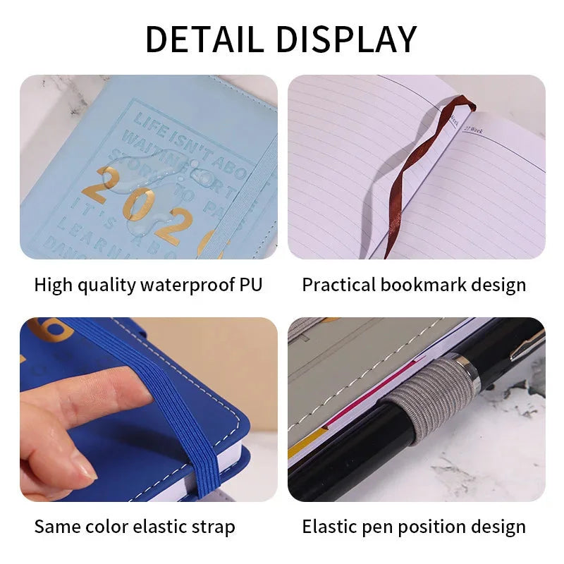 2026 Premium Schedule Leather Cover Planner With Pen