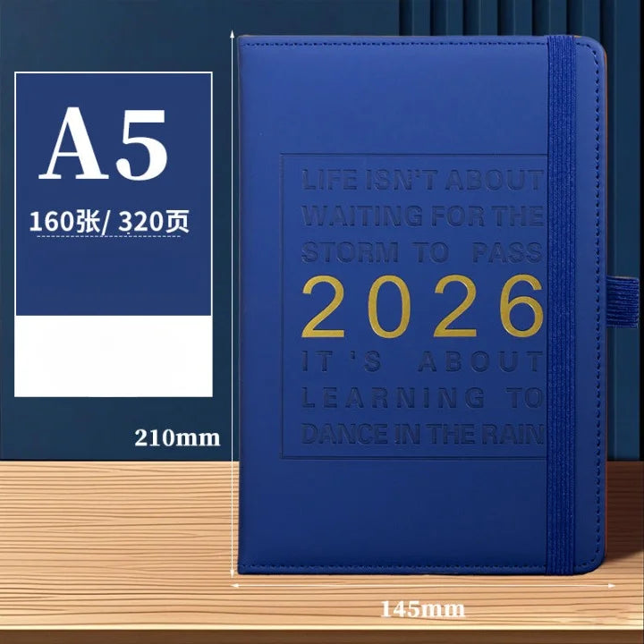 2026 Premium Schedule Leather Cover Planner With Pen