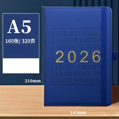 2026 Premium Schedule Leather Cover Planner With Pen