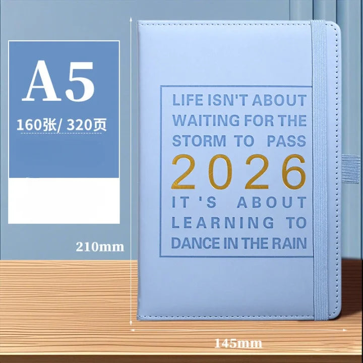 2026 Premium Schedule Leather Cover Planner With Pen